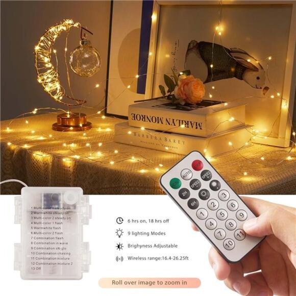 Battery Operated Fairy String Lights 50 LEDs Warm White Multi Color Twinkle Ligh - Picture 3 of 8